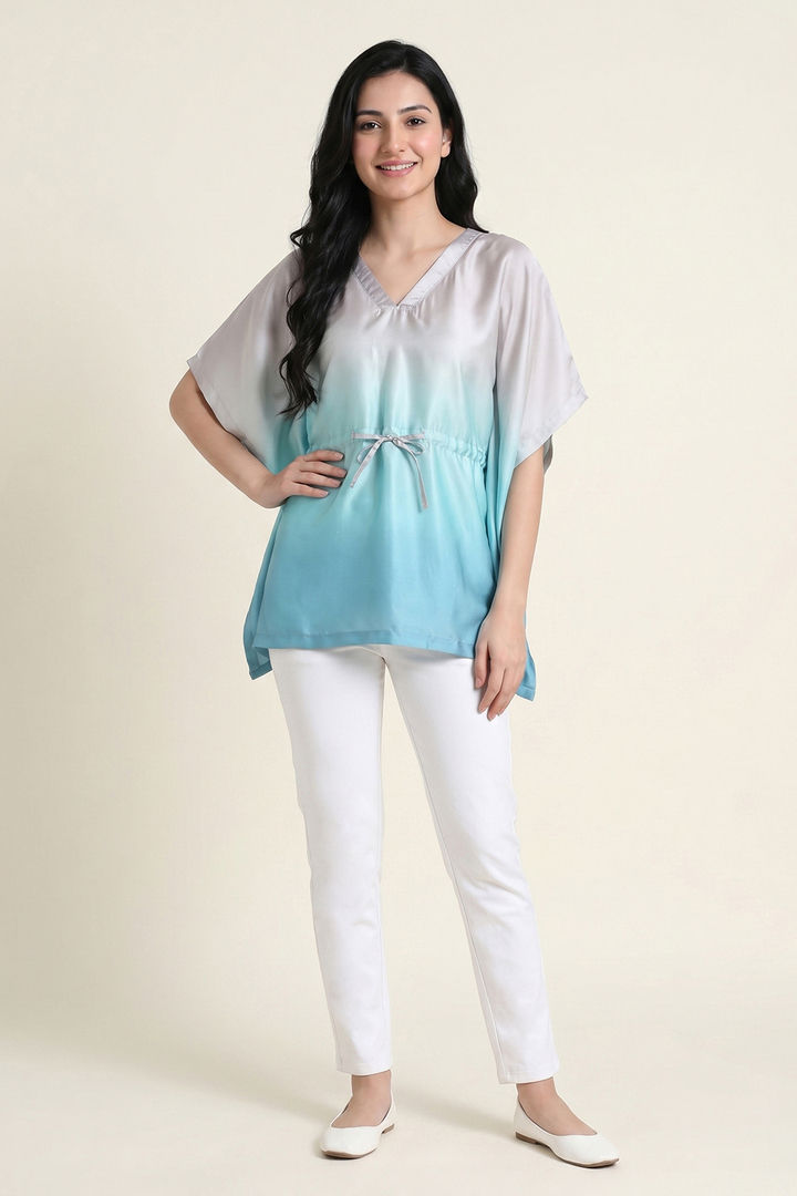 Zivame Satin Kaftan Lifewear Top - Dark Shade — image 2